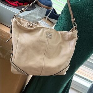 Coach Beige Leather Shoulder Bag